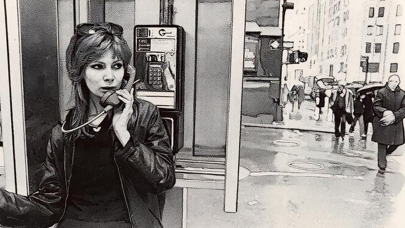 Before the blackout: Allen Frame’s photograph, Cady Noland, phone booth, NYC (1981) © Allen Frame, courtesy Gitterman Gallery