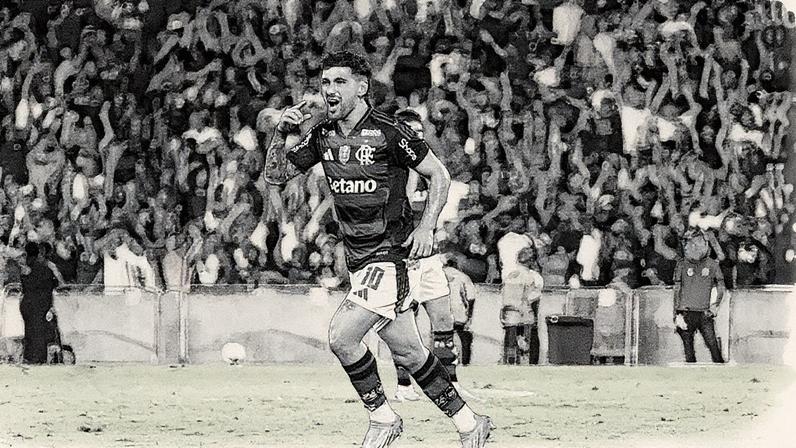 Arrascaeta comemora seu gol pelo Flamengo em vitória sobre o Sport pelo Brasileirão (Foto: Delmiro Junior/Photo Premium/Gazeta Press)