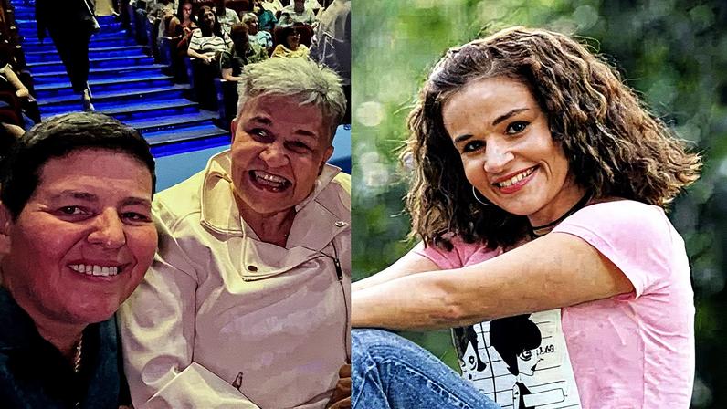 Adriane Bonato com Claudia Rodrigues, que fez sucesso em 'A Diarista' — Foto: Reprodução/Instagram/Globo