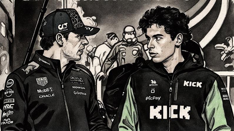 Gabriel Bortoleto e Max Verstappen na F1 (Foto: Getty Images/ AFP)