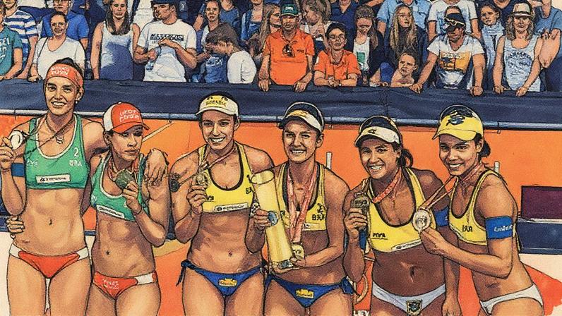 Pódio feminino do Mundial de Vôlei de Praia 2015 foi 100% brasileiro (Foto: Divulgação)
