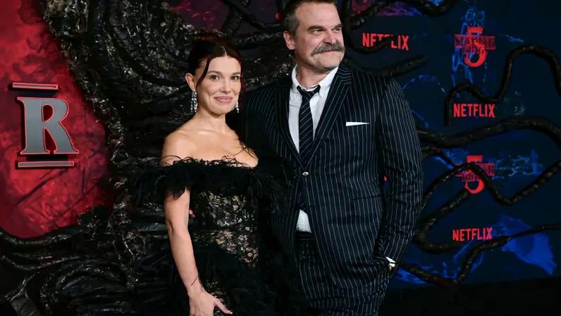 Millie Bobby Brown said she “felt safe” working with David Harbour on the set of “Stranger Things”. AFP via Getty Images