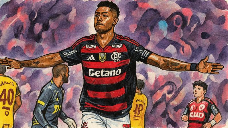 Bruno Henrique comemora seu gol pelo Flamengo contra o Sport, no Brasileirão (Foto: Gilvan de Souza/CBF)