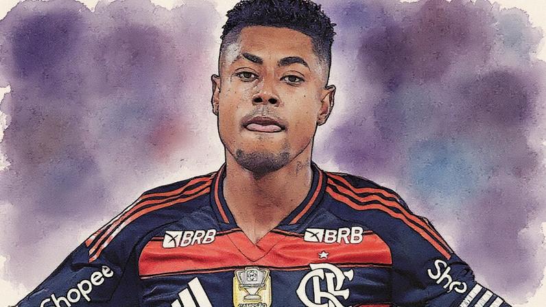 Bruno Henrique, do Flamengo. comemora gol durante partida contra o Sport (Foto: Thiago Ribeiro/Agif/Gazeta Press)
