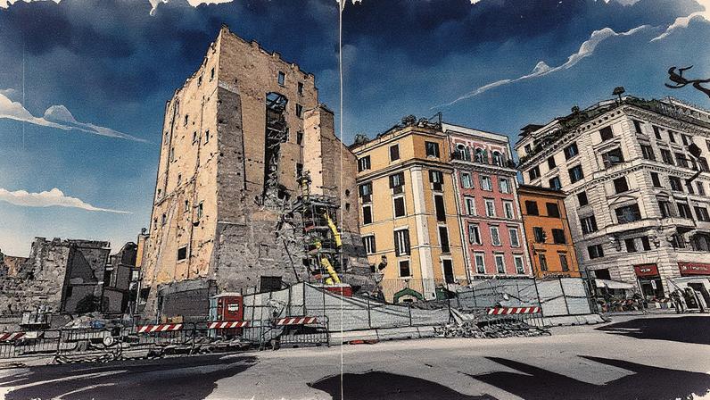 The Torre dei Conti in Rome after it partially collapsed yesterday. Photo: Independent Photo Agency Srl (Alamy)