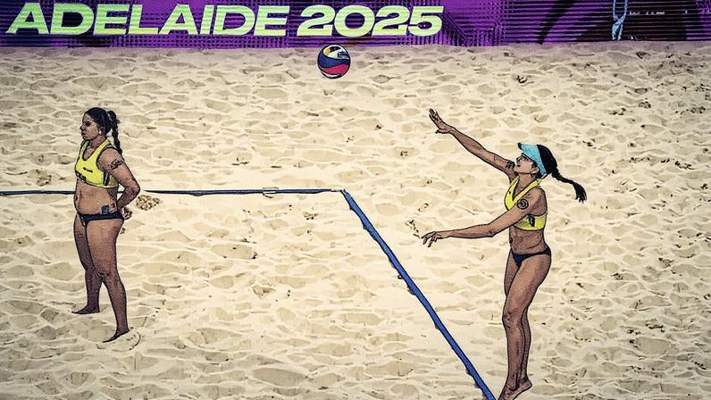Carol e Rebecca venceram na estreia do Mundial de Vôlei de Praia (Foto: Volleyball World)