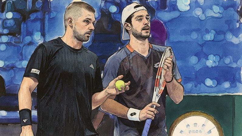 Lloyd Glasspool (de preto) e Julian Cash (Foto: Corinne Dubreuil/ATP Tour)