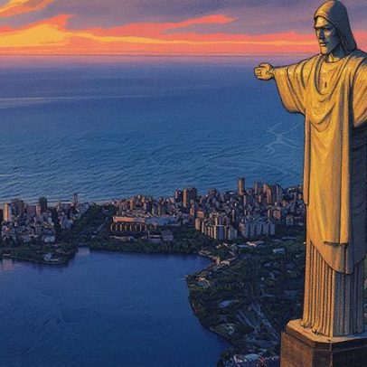 Cristo Redentor recebe iluminação especial com versículo bíblico no Rio