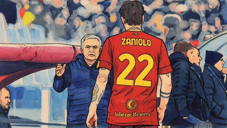Nicolò Zaniolo e José Mourinho na Roma - Foto: IMAGO
