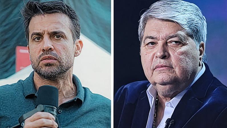 Pablo Marçal (PRTB) e José Luiz Datena (PSDB). Fotos: Reprodução/Redes Sociais e Renato Pizzutto/Band