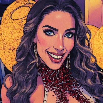 Tati Minerato investe em body brilhoso de 5kg para ensaio da Grande Rio
