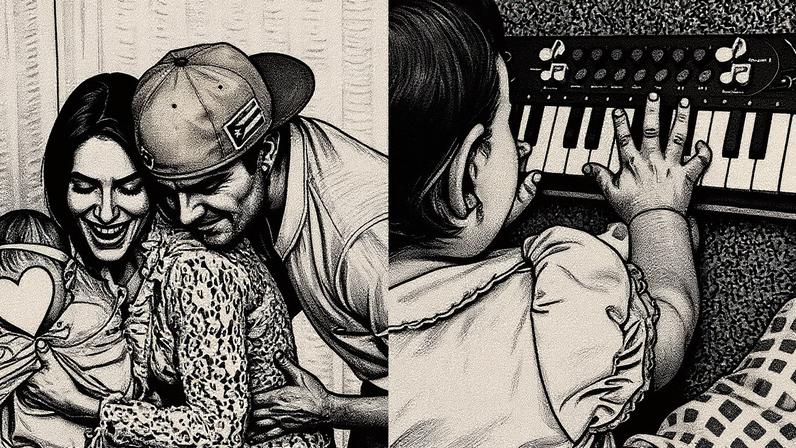 Serena, filha de Jade Magalhães e Luan Santana, encanta ao tocar piano de brinquedo — Foto: Reprodução/Instagram