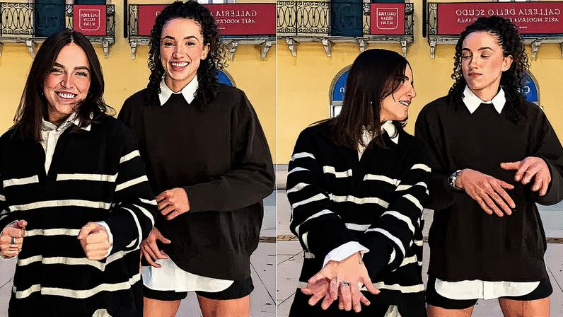 Bruna Unzueta e Gabi Guimarães fazem dancinha de casal — Foto: Reprodução/TikTok