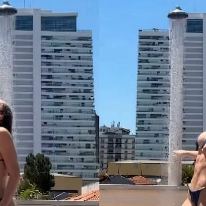Duda Reis é flagrada em cobertura e exibe abdômen definido