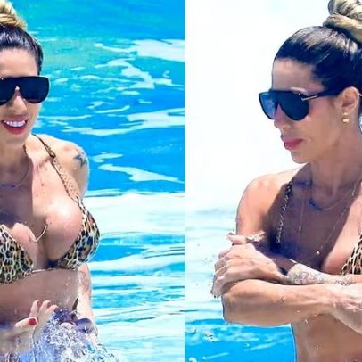 Tati Minerato curte calor no Rio com biquíni de oncinha
