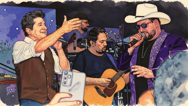 Daniel presenteou Marrone com show em festa de 60 anos — Foto: Eduardo Martins/BrazilNews