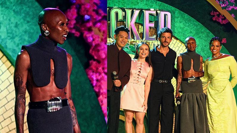Elenco de 'Wicked' posa em São Paulo — Foto: Leo Franco / AgNews e Andy Santana / Brazil News