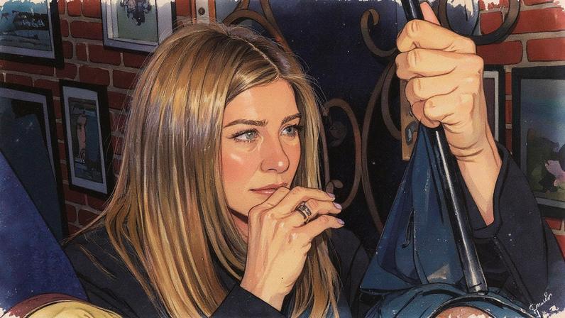Jennifer Aniston and Jim Curtis braved the rain for a double date night on Friday. The Daily Stardust / BACKGRID