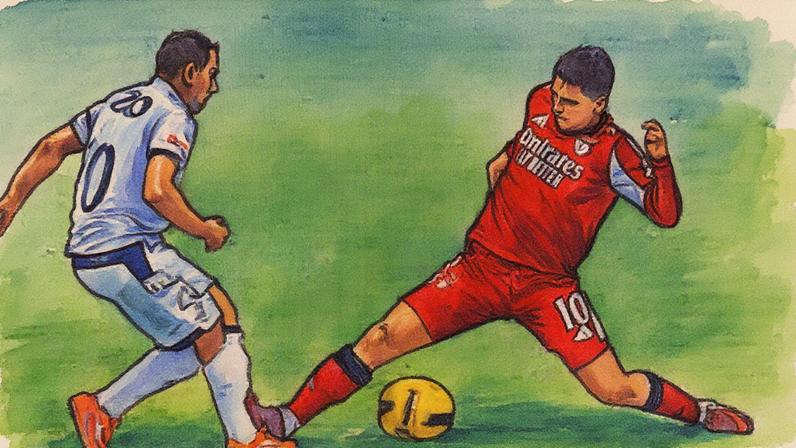 Lance entre Sudakov e Samu Silva em Guimarães. Foto: D. R.