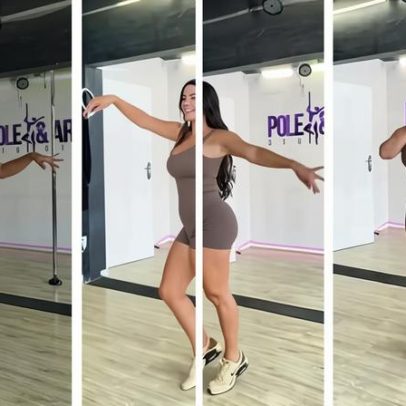 Ex-BBB Fernanda Bande participa de aula de samba