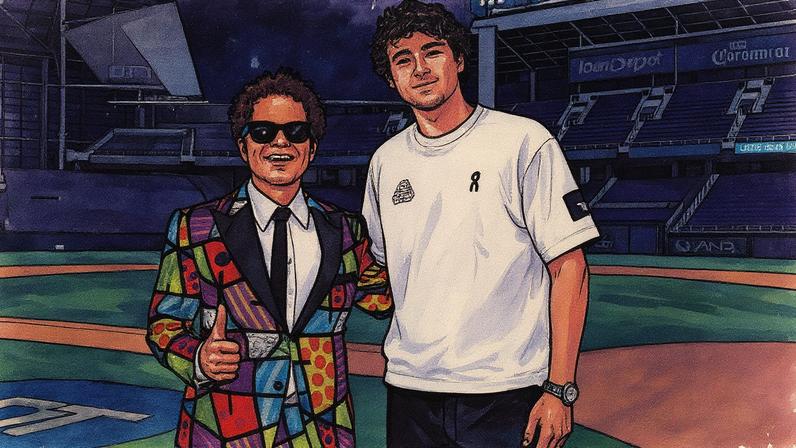 João Fonseca e Romero Britto (loanDepot Park/ Facebook)