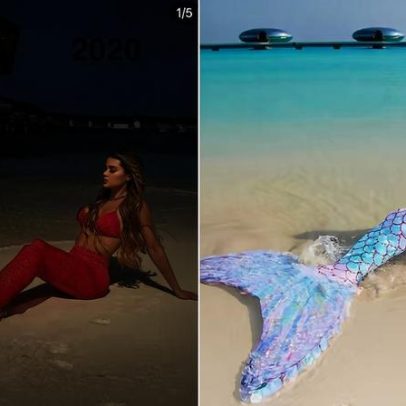 Franciny Ehlke recria ensaio de sereia após cinco anos; veja a comparação