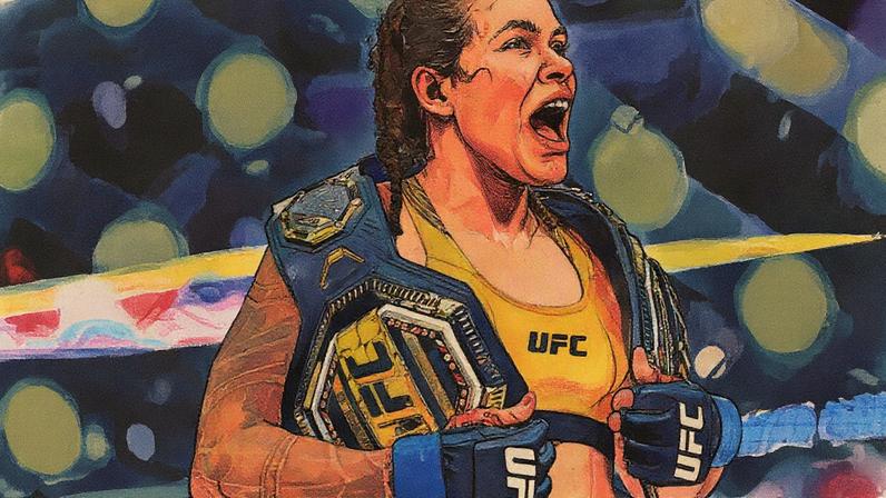 Amanda Nunes com dois cinturões no UFC (Foto: Divulgação)