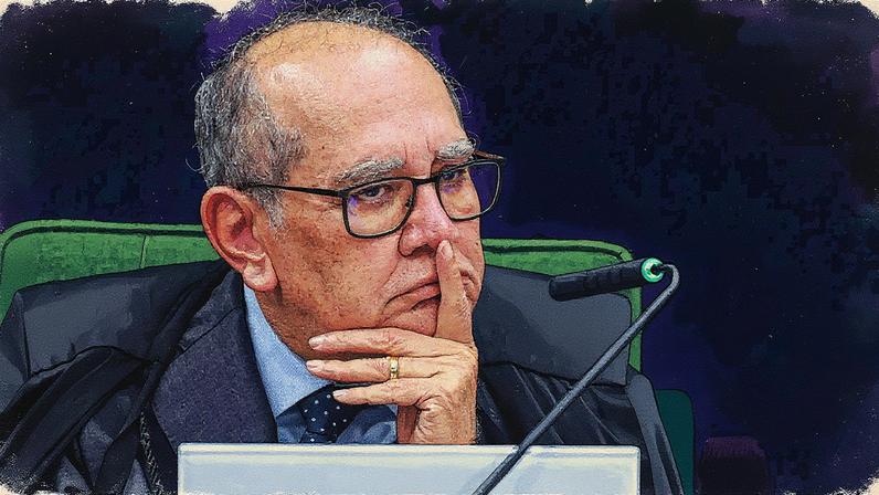 Homem interrompeu evento de Gilmar Mendes e disse estar "refugiado na Argentina" em razão de acusações injustas de Moraes. (Foto: Fellipe Sampaio/STF)