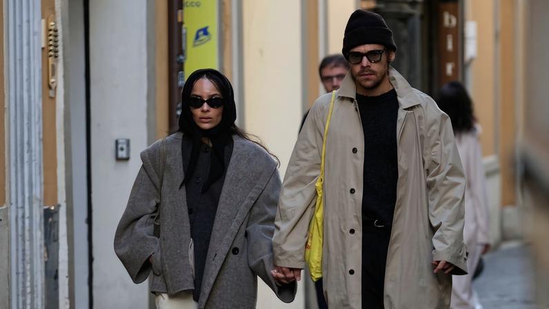 Zoe Kravitz and Harry Styles were spotted holding hands on a romantic stroll through Rome, Italy, on Wednesday. COBRA TEAM / BACKGRID