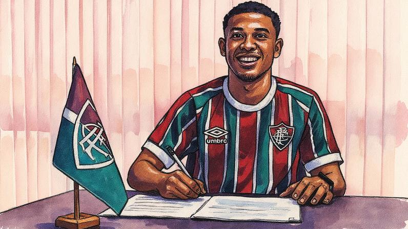 Gabriel Renan renova contrato com o Fluminense (Foto: Divulgação)