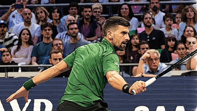 O sérvio Novak Djokovic na vitória na estreia no ATP 250 de Atenas, na Grécia (Divulgação)
