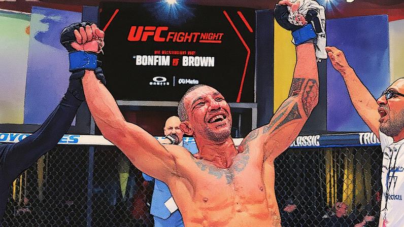 A emoção de Raoni Barcelos com a quarta vitória seguida no UFC (Divulgação)