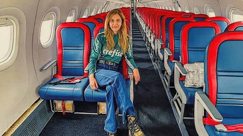 Leila Pereira comprou avião para o Palmeiras em 2023. Foto: Reprodução/Instagram