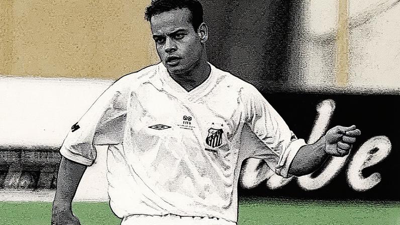 Robert comemora com Camanducaia após um dos gols do Santos no Maracanã. O meia foi o maestro na goleada por 3 a 0 sobre o Flamengo. (Foto: Reprodução/Santos FC)