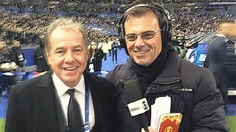Luis Augusto Nunes e Tino Marcos em amistoso da Seleção (Foto: Arquivo Pessoal)