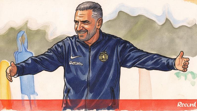 Rui Borges no treino do Sporting