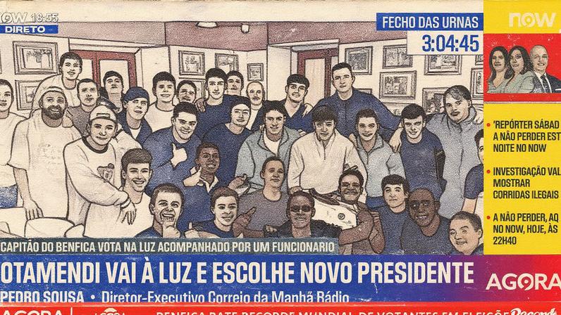 Analisa o facto de Otamendi ter votado à tarde na Luz e ainda a fotografia do plantel do Benfica num almoço