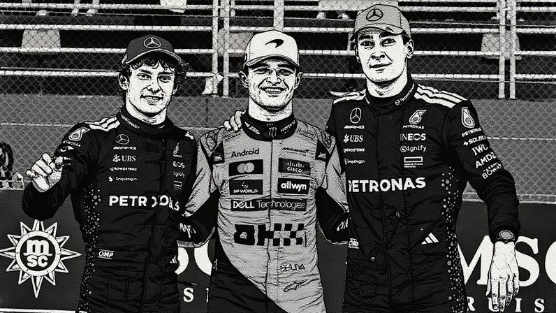 Lando Norris vence corrida sprint no GP de São Paulo, com Antonelli e Russell no pódio