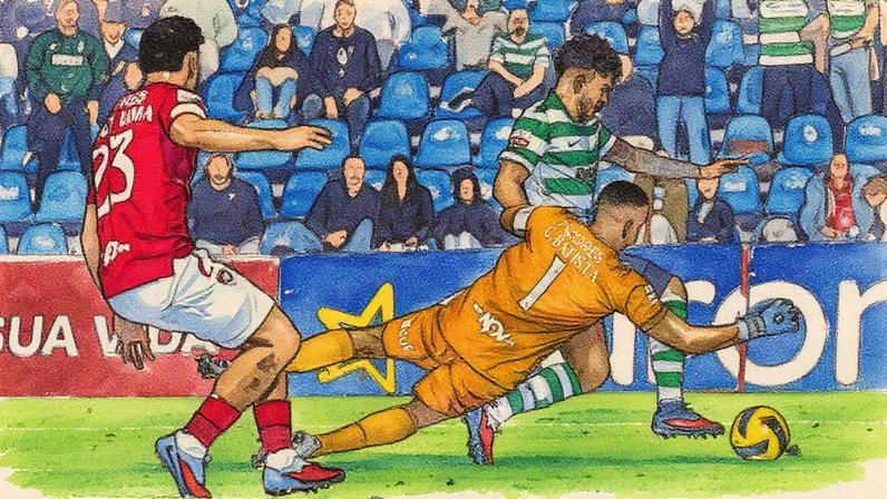 Gabriel Batista durante o Santa Clara-Sporting