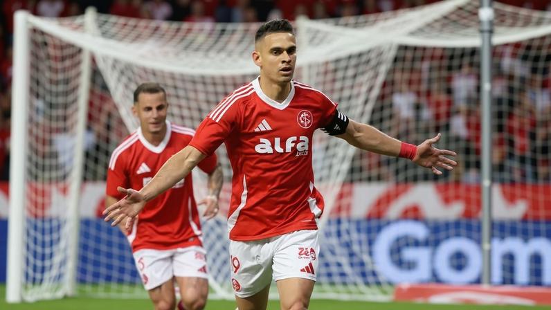 Rafael Borré comemora gol do Internacional (Foto: Ricardo Duarte/SC Internacional)