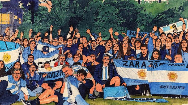 Argentinos organizaram "bandeiraço" por Franco Colapinto (Foto: Reprodução/ X)