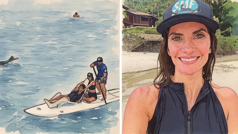 Fiorentino mostra prancha adaptada para surfar com filho paralisia cerebral