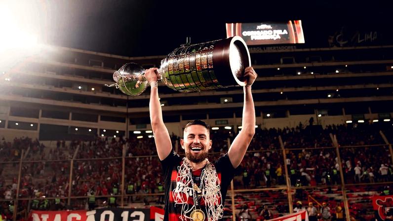 Jorginho comemora Libertadores do Flamengo. (Foto: Adriano Fontes/Flamengo)