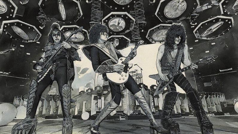 Gene Simmons, Tommy Thayer and Paul Stanley of KISS perform during the final show of KISS: End of the Road World Tour at Madison Square Garden on December 02, 2023 in New York City.