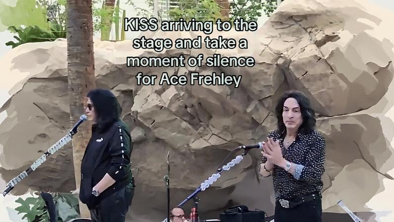 KISS paid tribute to late founding member Ace Frehley at a Las Vegas performance on Friday. kissfan777/TikTok