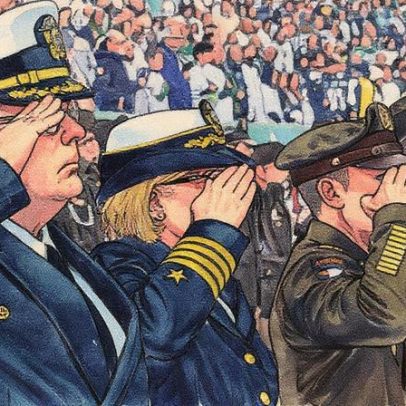 Comunidade da liga de futebol americano homenageia militares no Dia dos Veteranos