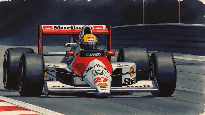 Ayrton Senna, da McLaren, em 1990 (Foto: Acervo Lance!)