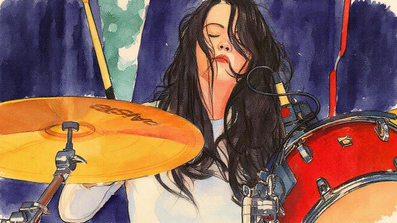 Meg White onstage with the White Stripes in 2003
