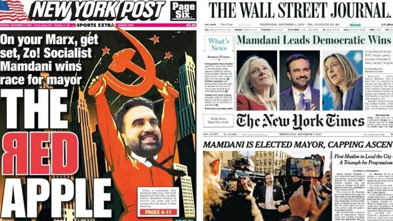 Jornais norte-americanos trazem manchetes sobre a vitória de Zohran Mamdani, em Nova York
