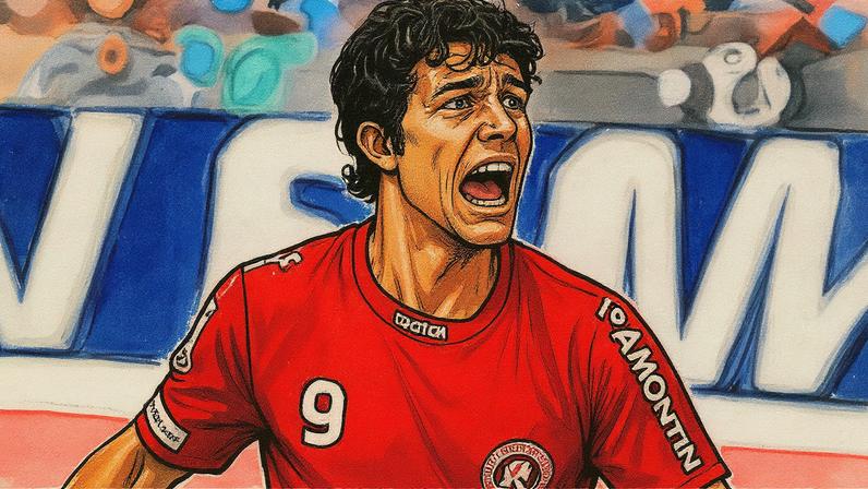 Nilmar comemora com Alex um dos gols na vitória por 4 a 1 do Internacional sobre o Atlético-MG, no Beira-Rio, pelo Brasileirão 2004. (Internacional)